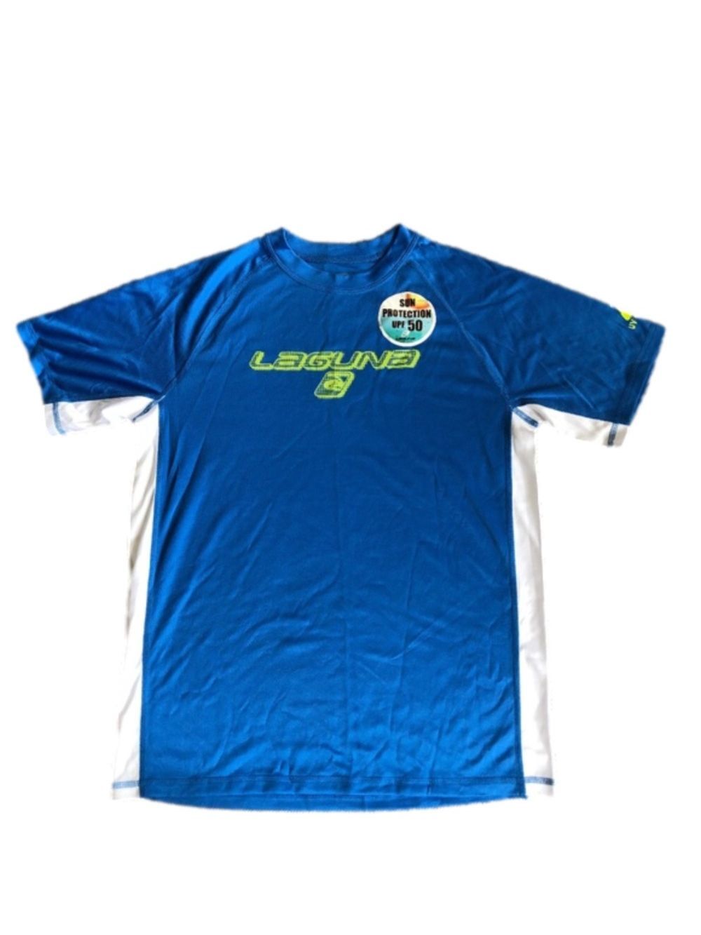 Laguna Boys Rashguard Top Loose Fit Blue Logo Pool Summer L 14-16